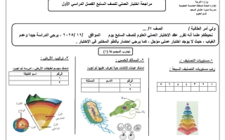 مراجعة اختبار العملي علوم الصف السابع الفصل الأول