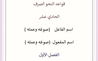 مذكرة اسم الفاعل واسم المفعول عربي حادي عشر الفصل الأول #أ. محمد قاعود 2023-2024