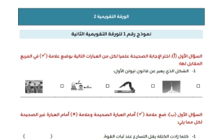 الورقة التقويمية الثانية علوم الصف السادس الفصل الأول