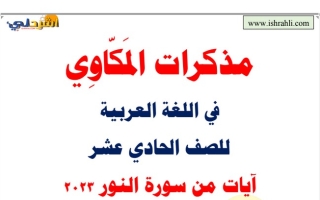 مذكرة درس (من سورة النور) عربي حادي عشر ف1 #د. سعد المكاوي 2022 2023