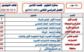 مذكرة وحدة الجهاز التنفسي علوم ثامن ف2 #2021-2022