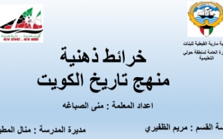 خرائط ذهنية تاريخ الكويت للصف العاشر الفصل الأول ثانوية مارية القبطية