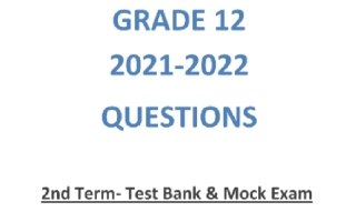 بنك أسئلة اختبارات وامتحانات انجليزي ثاني عشر ف2 #2021 2022