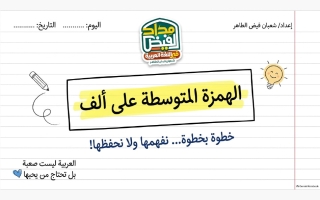 الهمزة المتوسطة على ألف لغة عربية الصف الثامن الفصل الأول أ شعبان فيض الطاهر