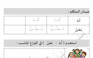 تدريب ضمائر المتكلم عربي أول ابتدائي ف2