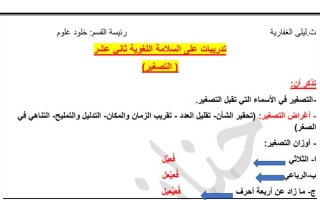 تدريبات (محلولة) السلامية اللغوية (التصغير) عربي ثاني عشر ف2 #أ. حنان عيد