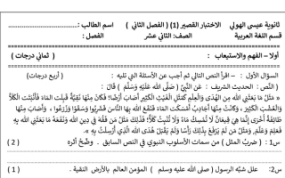 مراجعة (غير محلولة) للاختبار القصير(1) عربي ثاني عشر ف2 #م. عيسى الهولي