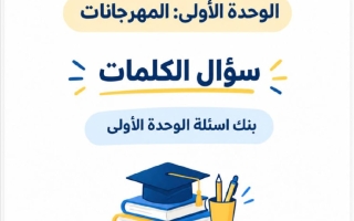 بنك أسئلة الوحدة الأولى لغة انجليزية الصف الحادي عشر الفصل الأول #الملتقى
