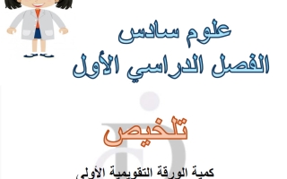 تلخيص علوم الصف السادس الفصل الأول أ سارة الرشيدي