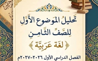 الموضوع الأول لغة عربية الصف الثامن الفصل الأول 2026-2027 أ ايمان علي
