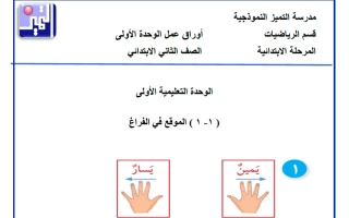 أوراق عمل الوحدة الأولى رياضيات الصف الثاني الفصل الأول
