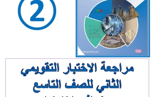 مراجعة الاختبار التقويمي الثاني رياضيات الصف التاسع الفصل الأول أ فاطمة العطية