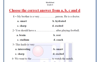 ورقة عمل الاختبار التقييمي الأول لغة انجليزية الصف الرابع الفصل الأول