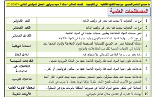مراجعة كيمياء الصف العاشر الفصل الثاني 2025-2026 أ سيد بدراوي