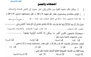 مراجعة فيزياء الصف الحادي عشر الفصل الأول