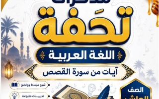 مذكرة آيات من سورة القصص لغة عربية الصف العاشر الفصل الأول أ محمد تحفة