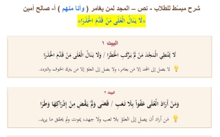 شرح مبسط لنص (المجد لمن يغامر) لغة عربية الصف العاشر الفصل الأول أ صالح أمين