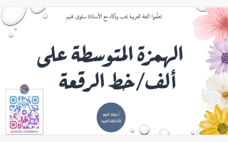 الهمزة المتوسطة على ألف لغة عربية الصف الثامن الفصل الأول أ سلوى غنيم