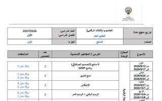 توزيع منهج حاسوب الصف السابع الفصل الأول 2026-2027