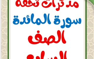 مذكرات سورة المائدة للغة العربية الصف السابع الفصل الثاني أ محمد تحفة