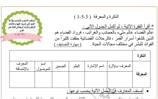 ورقة عمل النكرة والمعرفة عربي سابع ف2