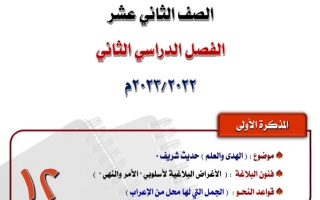 مذكرة درس (الهدى والعلم) عربي ثاني عشر ف2 #أ. السيد مختار 2022 2023