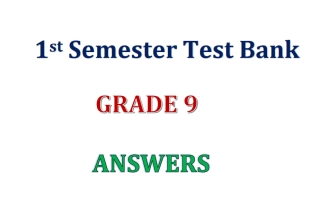 اجابة بنك أسئلة لغة انجليزية الصف التاسع الفصل الأول
