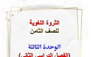 الثروة اللغوية للوحدة الثالثة لغة عربية الصف الثامن الفصل الثاني أ هيام البيلي