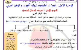 مذكرة الدرسين الأول والثاني اجتماعيات الصف السابع الفصل الأول 2027 أ محمد علي