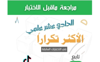 الأكثر تكراراً في الاختبارات السابقة رياضيات الصف الحادي عشر علمي الفصل الثاني