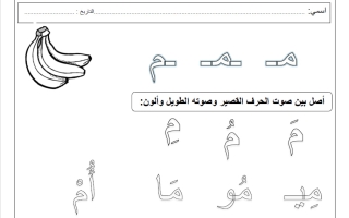 نشاط حرف الميم لغة عربية الصف الأول الفصل الأول