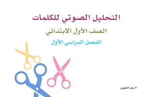 التحليل الصوتي للكلمات عربي أول ابتدائي ف1 #أ. سمر الشهري