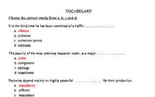 لغة انجليزية U5 لغة انجليزية Vocabulary ثاني عشر علمي ف1