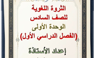 الثروة اللغوية لموضوع آيات من سورة الأنبياء لغة عربية الصف السادس الفصل الأول أ هيام البيلي
