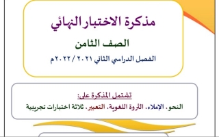 مذكرة الاختبار النهائي عربي ثامن ف2 #أ. وجيه الهمامي 2021 2022